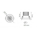 Foco Downlight LED COB Fijo Redondo Ø82mm 8w Konic Tech, Blanco ó Negro